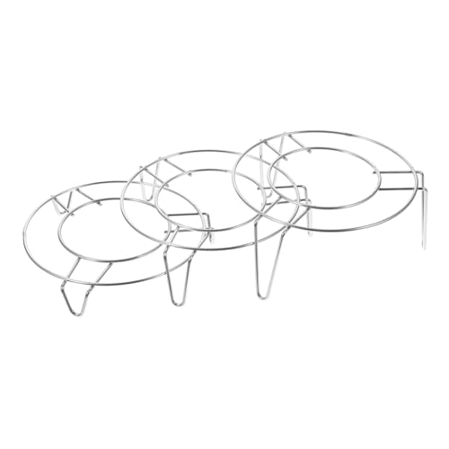 PRETYZOOM 3St Dampfgarer für Topf Herd Dampfgestell Topfregale Stativ Dampftopf Dampfkorb Dampfgareinsatz gedünsteter Reis Dampfkochtopf Grill Kochutensilien 7c Kühlregal Rostfreier Stahl