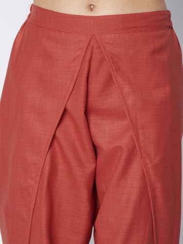 Image of 9rasa Women's Cotton Solid Harem Dhoti Pants for Casual FusionWear Workwear