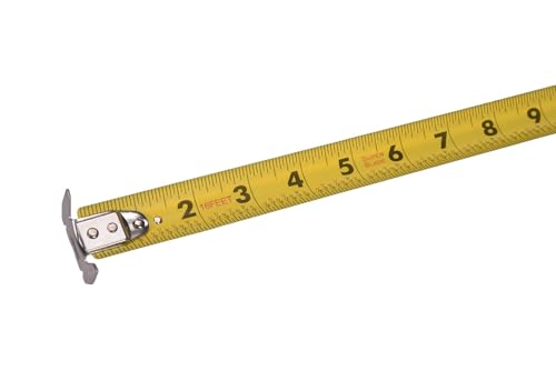 Image of Century Drill & Tool 72840 Contractor Fractional /Metric Tape Measure, 16 Foot | Dual-sided fractional & metric blade, reinforced magnetic hook, nylon-coated tape, impact-resistant case