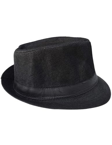 Image of BookMyCostume Black Western Cowboy & Ballroom Style Hat | Fancy Dress Accessory for Dance, Stage Shows & Theme Parties For Kids