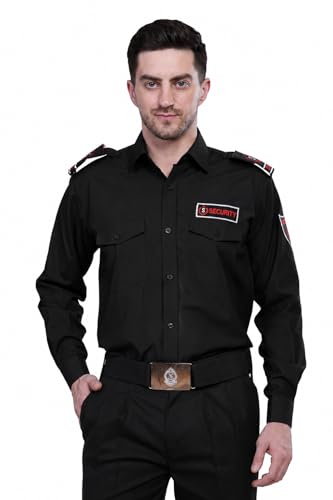 Image of Security Dress for Men | Security Guard Uniform Shirt for Men in Cotton Blend with Epaulettes & Pockets