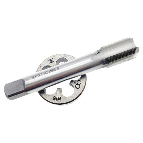 M16 x 1 Tap & Die Set LH Left Hand Machine M16 x 1 Metric Thread Tap Round Die Straight Fluted Machine, M16x1 Tap Set Round Die Machine Screw LH