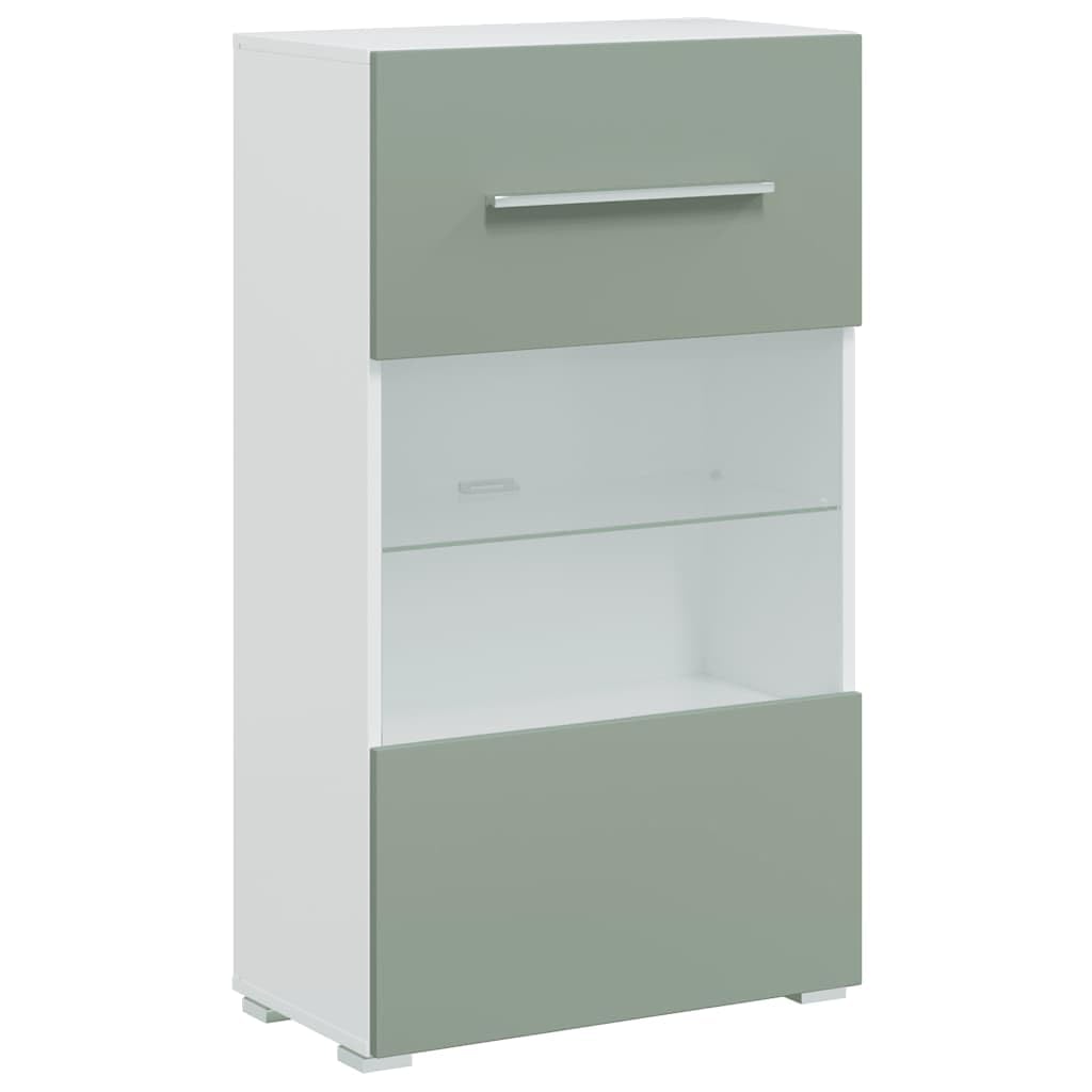 IKAYAA Set Arredamento Soggiorno Mobile Moderno 5 pz con Illuminazione a LED Parete attrezzata Soggiorno-Verde Oliva