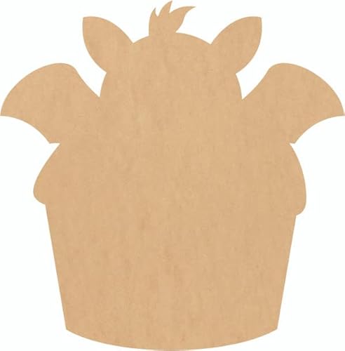 Wood Halloween Bat Cupcake 24" Shape, Unfinished MDF 1/8" Craft