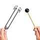 EUDUQ 128 Hz Stimmgabel Aluminiumlegierung,Präzises Heilinstrument für Frequenztherapie Klangtherapie,Meditation,stimmgabel therapie Set inklusive Silikonhammer,Reinigungstuch,Triangle-Zubehör