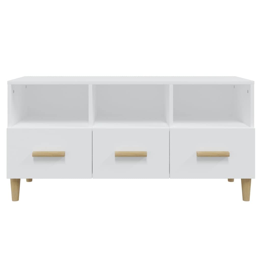 vidaXL Szafka pod TV, biała, wysoki połysk, 102x36x50 cm, szafka telewizyjna, szafka pod telewizor, szafka pod tv, szafki telewizyjne