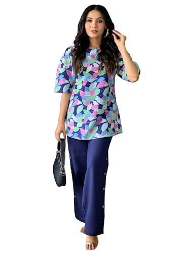 Ensemble décontracté femme en pur coton avec manches bouffantes élégantes