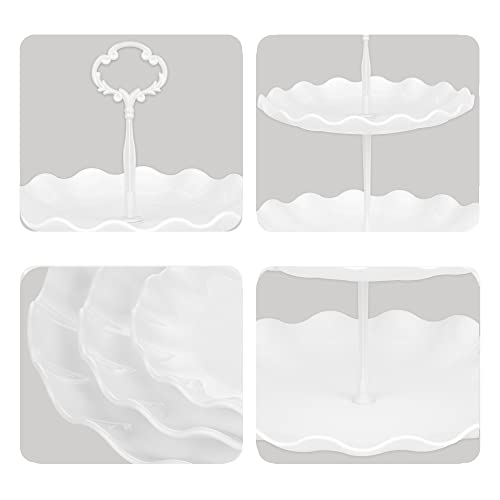 Nwk 5 Piece Cake Stand Set With 2Xlarge 3-Tier Cupcake Stands + 3X Appetizer Trays Perfect For Wedding Birthday Baby Shower Tea Party #TOP3