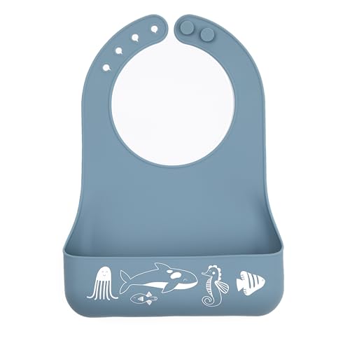Image of Bella Tunno Little Bites Bib – Silicone Baby Bibs for Infant Girls and Boys Ages 3-12 Months, BPA Free Soft Silicone Bib