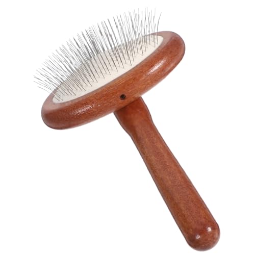 Mipcase Grooming Slicker Brush Wooden Hair Comb for Dogs Pet Grooming Tool Wide Tooth for Reducing Shedding