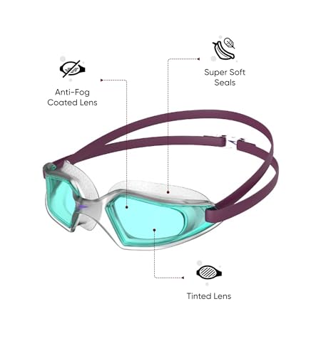 Image of Speedo Unisex Kids Hydropulse Smoke-Lens Goggles (Age Range - 6-14 Years) - Blue & Smoke