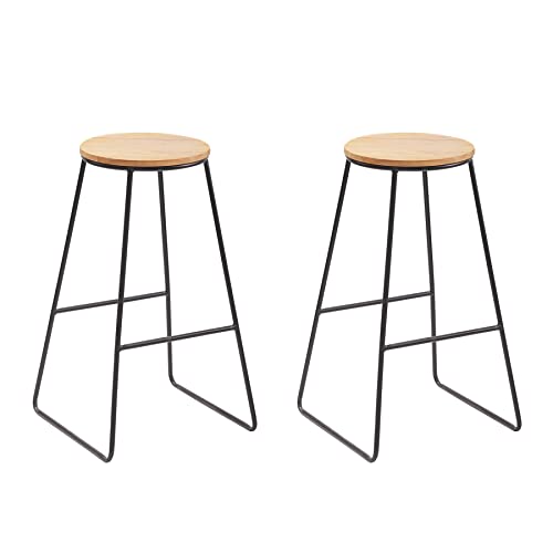 Symylife Lot de 2 chaises de Bar avec Repose-Pieds chaises Hautes de Style Minimaliste Moderne, îlot de Cuisine/Bar/tabourets de Bar à Manger Cover