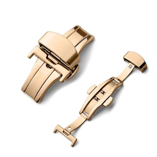 MIUYTRN 16mm 18mm 20mm 22mm 24mm ステンレススチール製自動巻きバックルバックル時計バンド交換ツール cuicui(Rose gold,18mm)