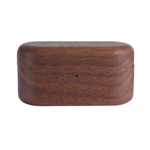 Technics EAH-AZ100 用 ソリッドウッド ウォールナット 保護ヘッドホンケース 充電 ハードボックスカバー スリーブ S2Q9 ワイヤレス Bluetooth