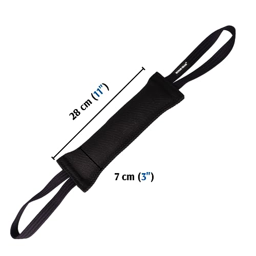 Dingo Gear Baumwolle-Nylon Beißwurst für Hundetraining IGP IPO Obiedence Schutzhund Hundesport 28 x 7 cm, 2 Griffen Schwarz S00074