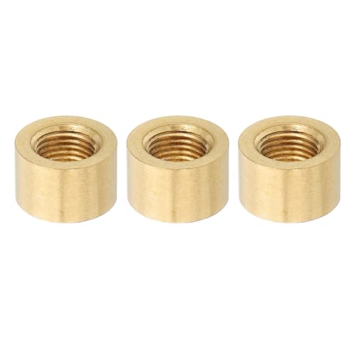 Image of PATIKIL Lamp Pipe Brass Coupling Nut, 3 Pcs 10mm Long M10 Fine Round Thread Sleeve Lamp Pipe Adaptor Rod Connector Hardware for Light Fixture Assembly or Repair, 16mm OD.