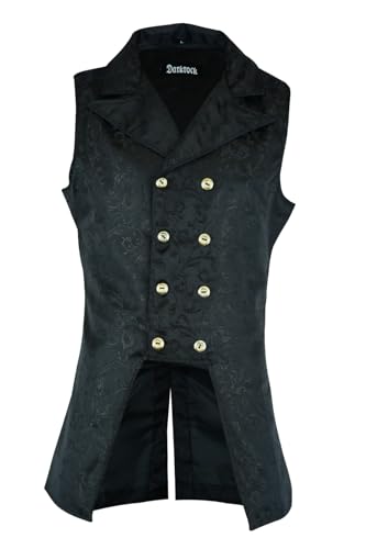 Darkrock Men's Double Breasted Governor Vest Waistcoat VTG Brocade