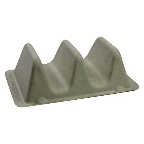 Sabert Pulp Divided Taco Tray Insert, Certified Compostable, Recyclable, Microwaveable, Reheatable, Disposable, Durable, 300 Count