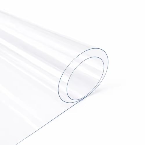 BESCH Protector de Mesa Transparente Impermeable para Mesa Rectangular 0.15mm, Mantel PVC Resistente a Manchas y Fácil de Limpiar | Protección Total para Superficies de Comedor y Escritorio 100x140cm
