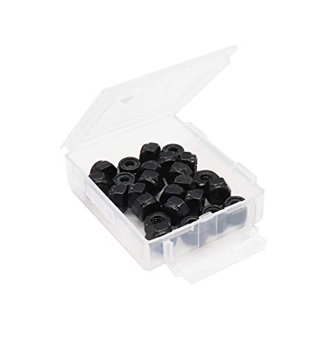 Image of 30pcs 10-32 Black Nylon Inserted Lock Nut Carbon Steel Grade 4.8