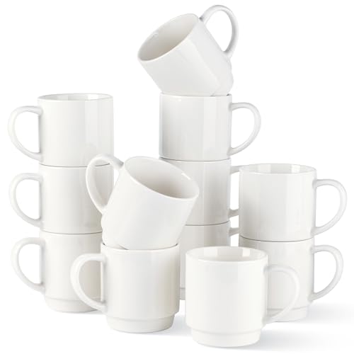 Set de 12 mugs apilables de cerámica GBhome 11 oz miniatura 1