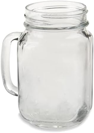 Kate Aspen 16 oz. Mason Mug (Set of 6)| Kitchen Drinking Glass or DIY Party Favor, Clear, One Size (30036NA-Inner)