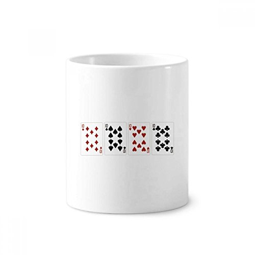 Tasse en céramique motif cartes 350ml pour brosse à dents et crayons hauteur 9.6cm