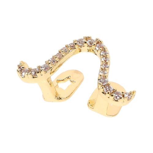 TOYANDONA Grills Dorados Falsos con Circonita Diseño Ondulado Brillante Accesorio para Disfraces y Fiestas para Prom y Cosplay Femenino