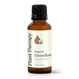 Plant Therapy USDA Certified Organic Clove Bud Essential Oil. 100% Pure, Undiluted, Therapeutic Grade. 30 mL (1 Ounce).