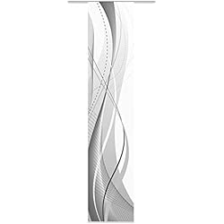 Cortinas Modernas Paneles Japoneses Home Fashion 87152 Carlisle - Panel japonés con impresión Digital (con rieles y sujeciones, 245 x 60 cm), poliéster, Gris, 245 x 60 cm