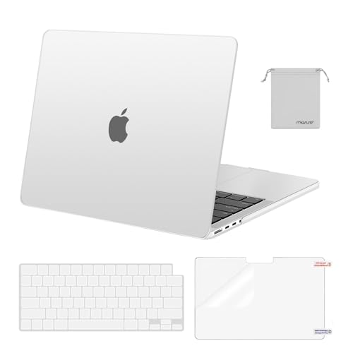 Image of MOSISO Compatible with MacBook Pro 14 inch Case 2025 2024 2023 2022 2021 M5 M4 M3 M2 M1 A3434 A3112 A3185 A3401 A2918 A2992 A2779 A2442, Hard Shell&Keyboard Cover&Screen Film&Pouch,Frost
