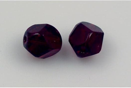 15pcs Fire Polished Faceted Beads 10 mm, Transparent Red 90090, Bohemia Crystal Glass, Czechia 15119502