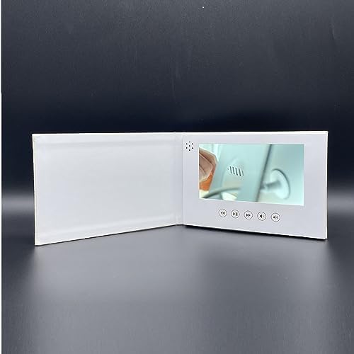 Video Greeting Card, Electronic Video Brochure with LCD Screen, Support Picture and Video DIY, Wedding Decorations and Gift(7in)