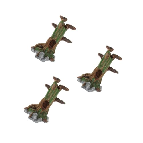 AKALNNB 3pcs Simulated Moss Tree Aquarium Stand Leaf