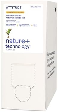 ATTITUDE Bathroom Cleaner Spray Refill, EWG Verified, Plant-Based & Vegan, Safe for Bathroom Surfaces, Tiles, Tubs, Shower Walls, and Grout, Citrus Zest Scent, 67.6 Fl Oz ATTITUDE Bathroom Cleaner Spray Refill, EWG Verified, Plant-Based & Vegan, Safe for Bathroom Surfaces, Tiles, Tubs, Shower Walls, and Grout, Citrus Zest Scent, 67.6 Fl Oz