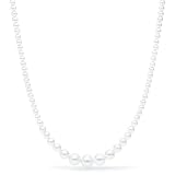STORYJEWELLERY Pearl Necklaces for Women, White Pearl Necklace, Simulated Round Pearls Jewelry, 3-8MM Graduated Pearls, Wedding Bridesmaid Gifts