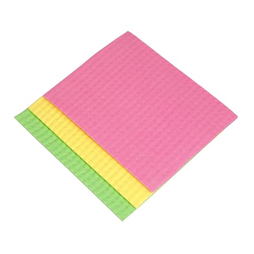 Image of Cutting EDGE Biodegradable Cellulose Sponge Wipes - 3 Pack | High Absorbent, Streak-Free Car Cleaning Wipes (Multicolor)