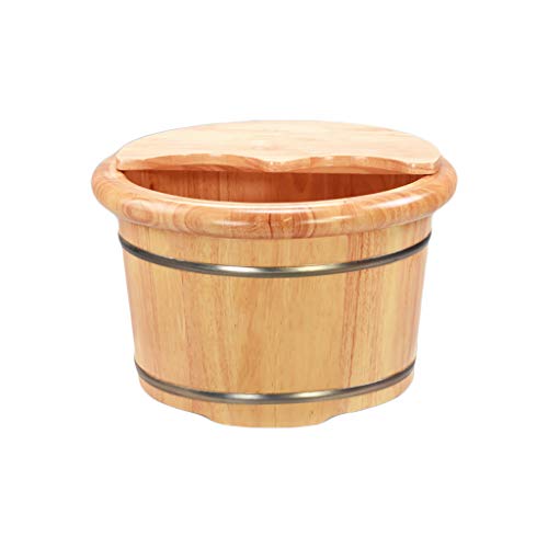 Balde de Madera para Baño de Pies con Tapa