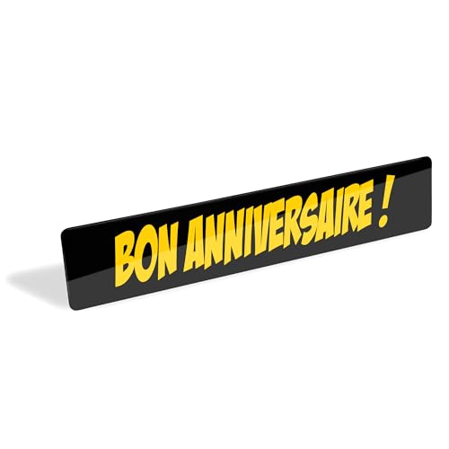 Plaque Personnalisée décorative Auto Personnalisable - Message sur Mesure - Plexiglass 52x11 cm, Plaque immatriculation personnalisée prénom, camion, Bon...