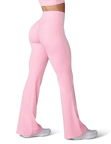 Image of HEGALY Women's Flare Yoga Pants - Crossover Flare Leggings Buttery Soft High Waisted Workout Casual Bootcut Pants