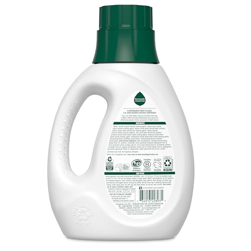 Image of Seventh Generation Concentrated Laundry Detergent, Stain Fighting Formula, Geranium Blossom & Vanilla, 40 oz (53 Loads)