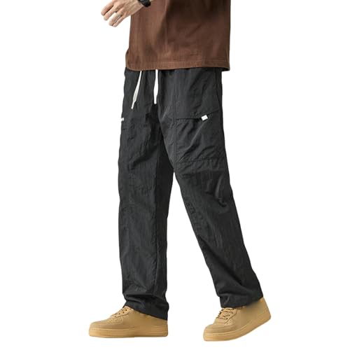 Men's Spring Summer Thin Nylon Loose Straight Versatile Workwear Casual Pants