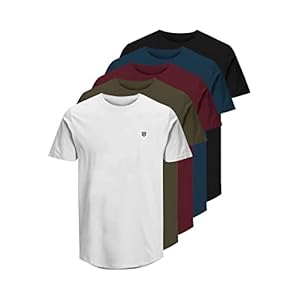 JACK & JONES Herren Rundhals T-Shirt JPRBLABRODY – Regular Fit 5er Pack XS S M L XL XXL 100% Baumwolle