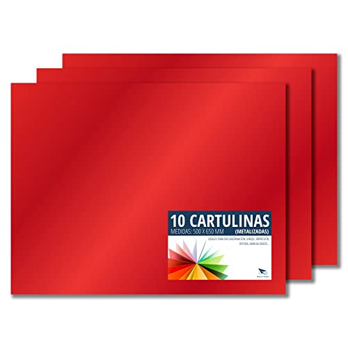 RAYLU PAPER Coloured Paper Metallic 50 x 65 cm, Pack of 10 180g/m², 210 x 297 mm