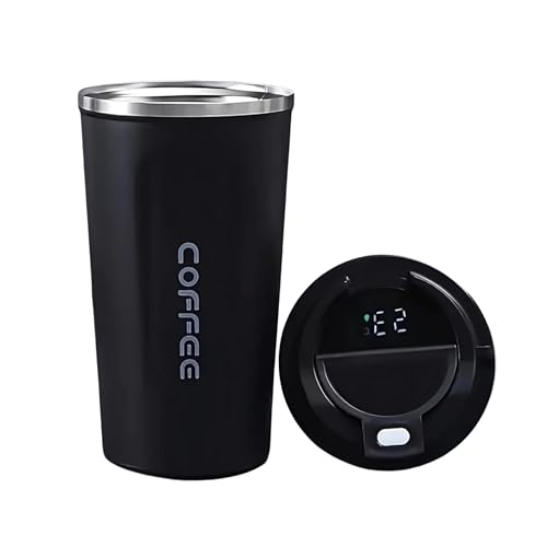 Image of Insulated Coffee Travel Mug 380 ml - Stainless Steel Vacuum Tumbler Sipper with Spill Proof Lid, Double Wall, Hot and Cold Coffee Cup for Office, Car, Portable for Men Women