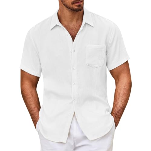 Mens Resort Wear 2025 Shirts Breathable Button Down Slim Fit Short Sleeves Dress Shirt Summer Business Casual Tops