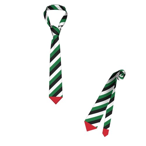 YiiLi Palestine Flag Necktie Patriotic Pride Ties For Men Formal Business Graduation
