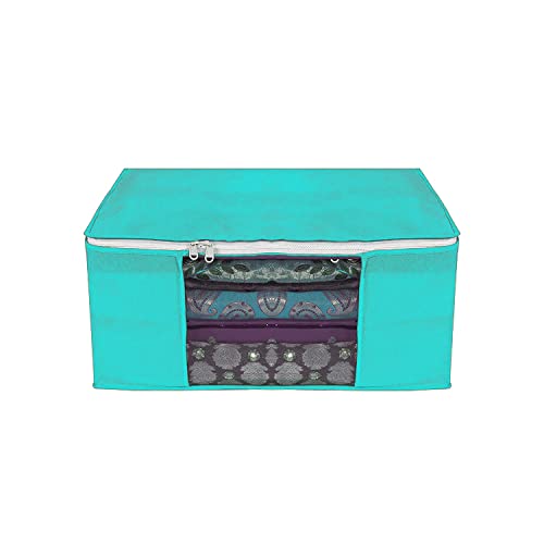 Image of AI ANKIT INTERNATIONAL Saree Cover Bag /Solid Green Saree Cover Bag /Saree Covers For Storage /Pack of 2