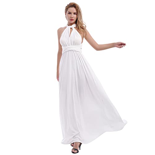 IBTOM CASTLE Women's Liturgical Praise Lyrical Dance Dress Loose Fit Full Length Dancewear Costume (12/XL, White) - Thumbnail 4