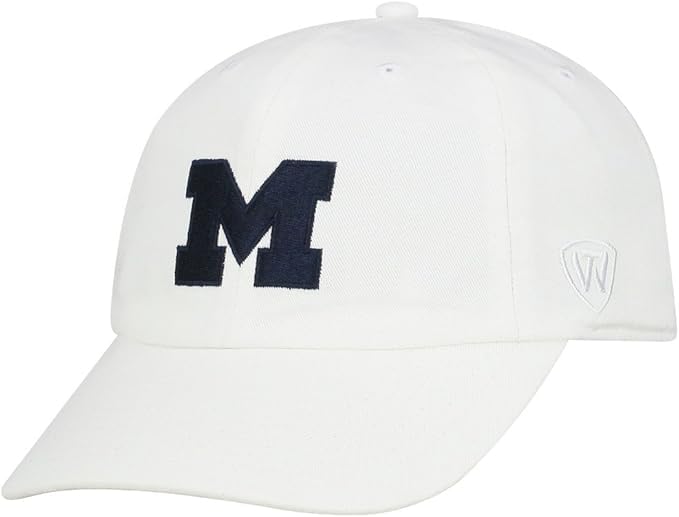 Collegiate Hats - Fitted Caps Adjustable Hats and Snapbacks Available, Michigan M White, One size — image 1